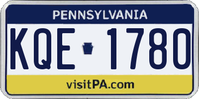 PA license plate KQE1780