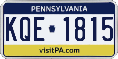 PA license plate KQE1815