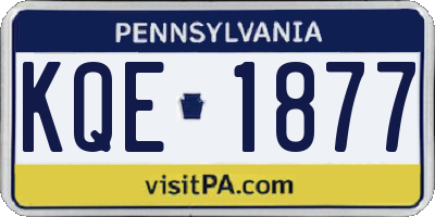 PA license plate KQE1877