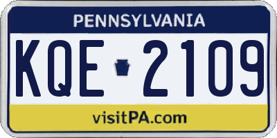 PA license plate KQE2109