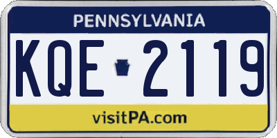 PA license plate KQE2119