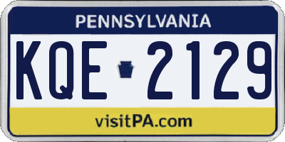 PA license plate KQE2129