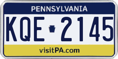 PA license plate KQE2145