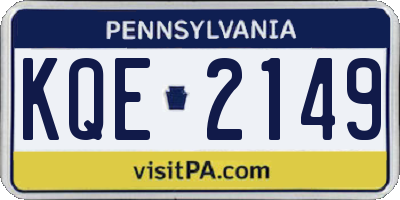 PA license plate KQE2149