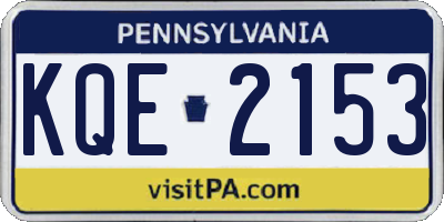 PA license plate KQE2153