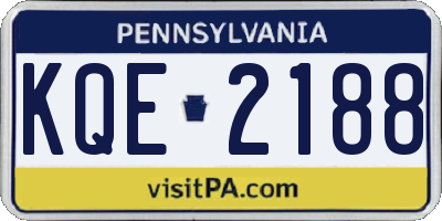 PA license plate KQE2188