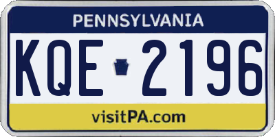 PA license plate KQE2196