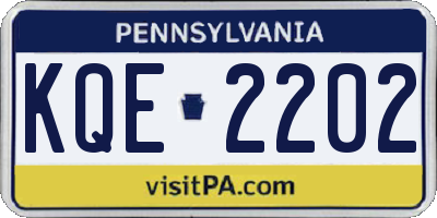 PA license plate KQE2202