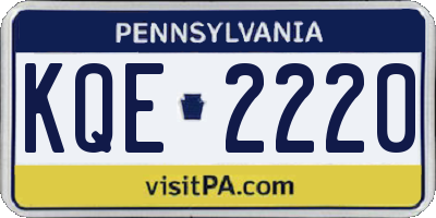 PA license plate KQE2220