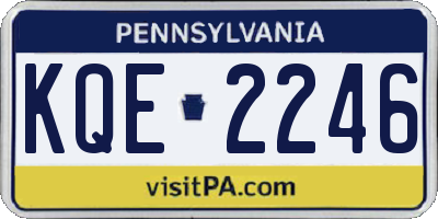 PA license plate KQE2246