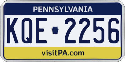 PA license plate KQE2256