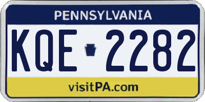 PA license plate KQE2282