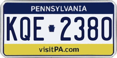 PA license plate KQE2380