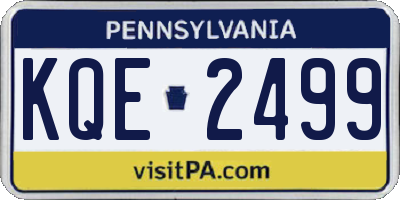 PA license plate KQE2499