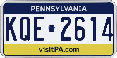 PA license plate KQE2614