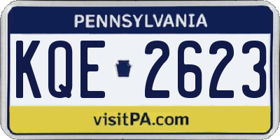PA license plate KQE2623
