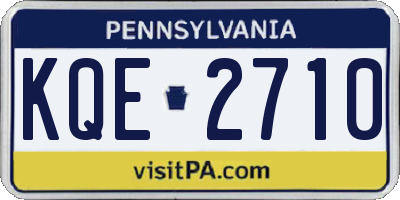 PA license plate KQE2710