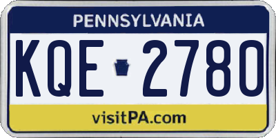 PA license plate KQE2780