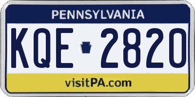PA license plate KQE2820
