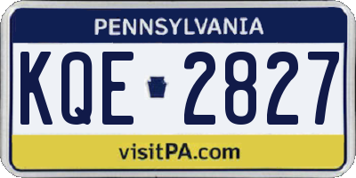 PA license plate KQE2827