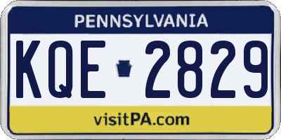 PA license plate KQE2829