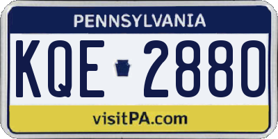 PA license plate KQE2880