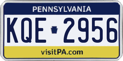 PA license plate KQE2956