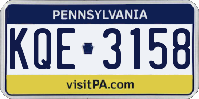 PA license plate KQE3158