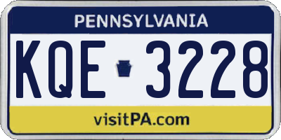 PA license plate KQE3228