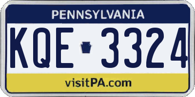 PA license plate KQE3324