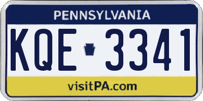 PA license plate KQE3341