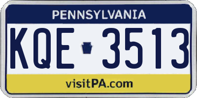 PA license plate KQE3513