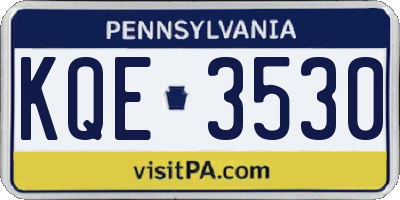 PA license plate KQE3530
