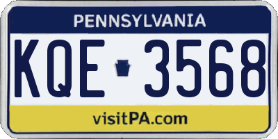 PA license plate KQE3568