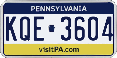 PA license plate KQE3604