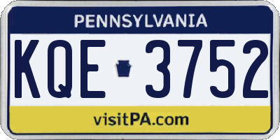 PA license plate KQE3752