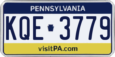 PA license plate KQE3779