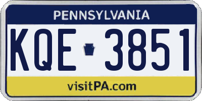 PA license plate KQE3851