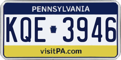 PA license plate KQE3946