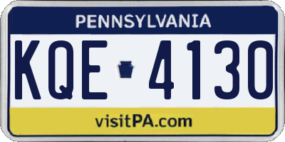 PA license plate KQE4130