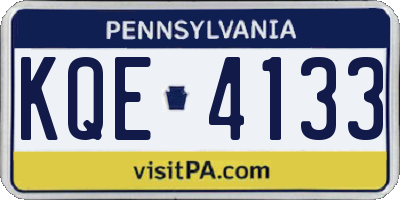 PA license plate KQE4133