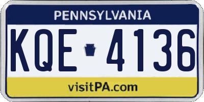 PA license plate KQE4136