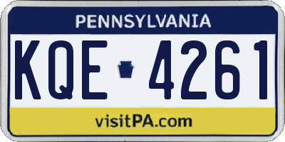 PA license plate KQE4261