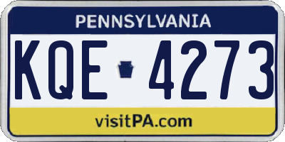 PA license plate KQE4273