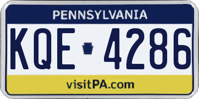 PA license plate KQE4286