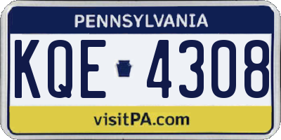 PA license plate KQE4308