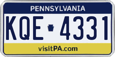 PA license plate KQE4331