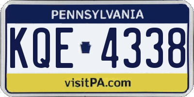 PA license plate KQE4338