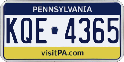 PA license plate KQE4365