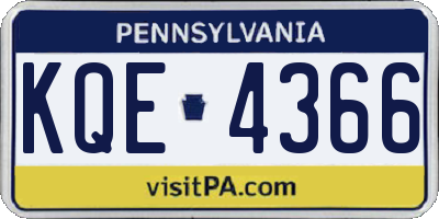 PA license plate KQE4366
